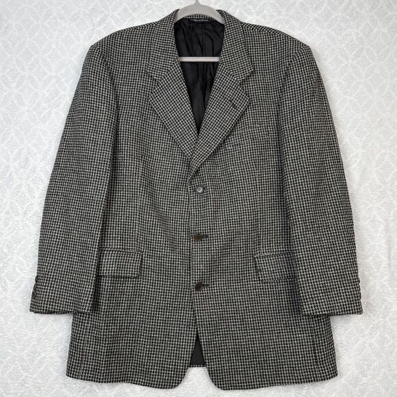 Ermenegildo Zegna Italy Blazer Jacket 42R Wool Cashmere Houndstooth Sport Coat - Picture 1 of 16